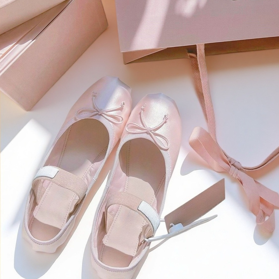 Ribbon Bow Gift - 26SS Luxury Ballet Flats, Women's Performance