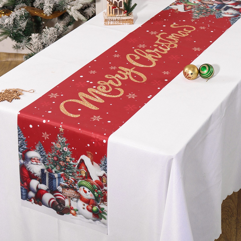 Christmas Santa Snowman Table  - đánh giá và giá Christmas Table Runner