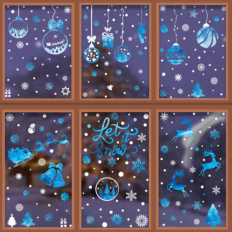 Christmas Window Stickers Blue - đánh giá và giá Snowflake Window Decal