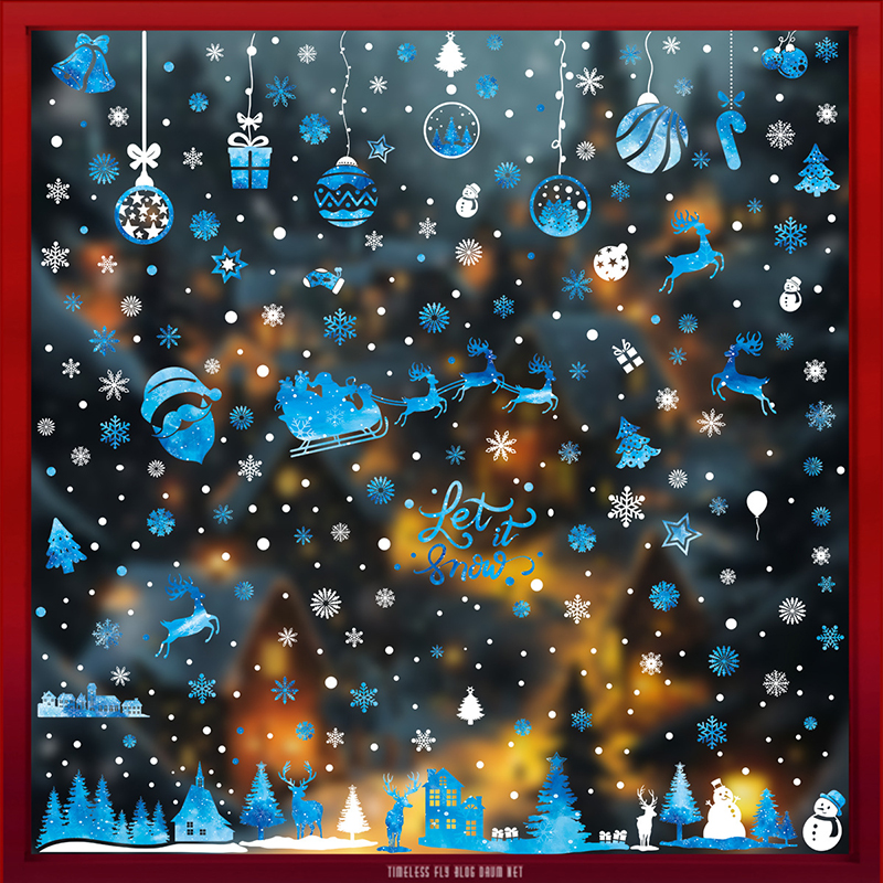 Christmas Window Stickers Blue - đánh giá và giá Snowflake Window Decal