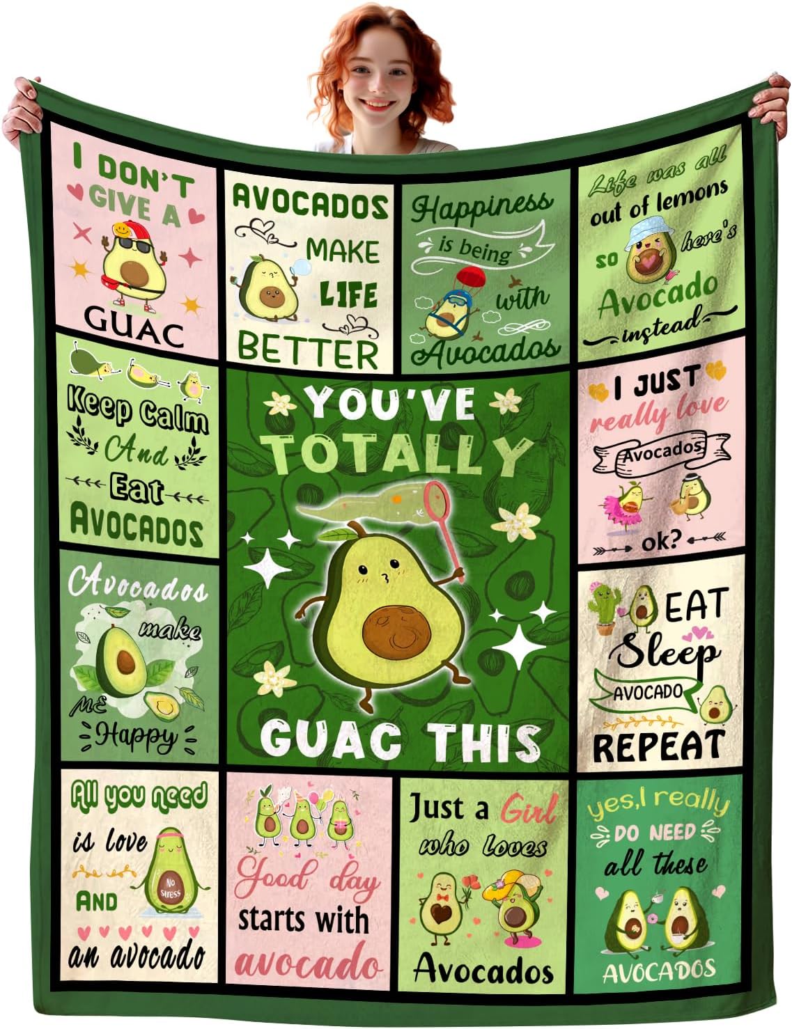 Avocado Blanket Cartoon Avocad - đánh giá và giá Christmas Throw Blanket