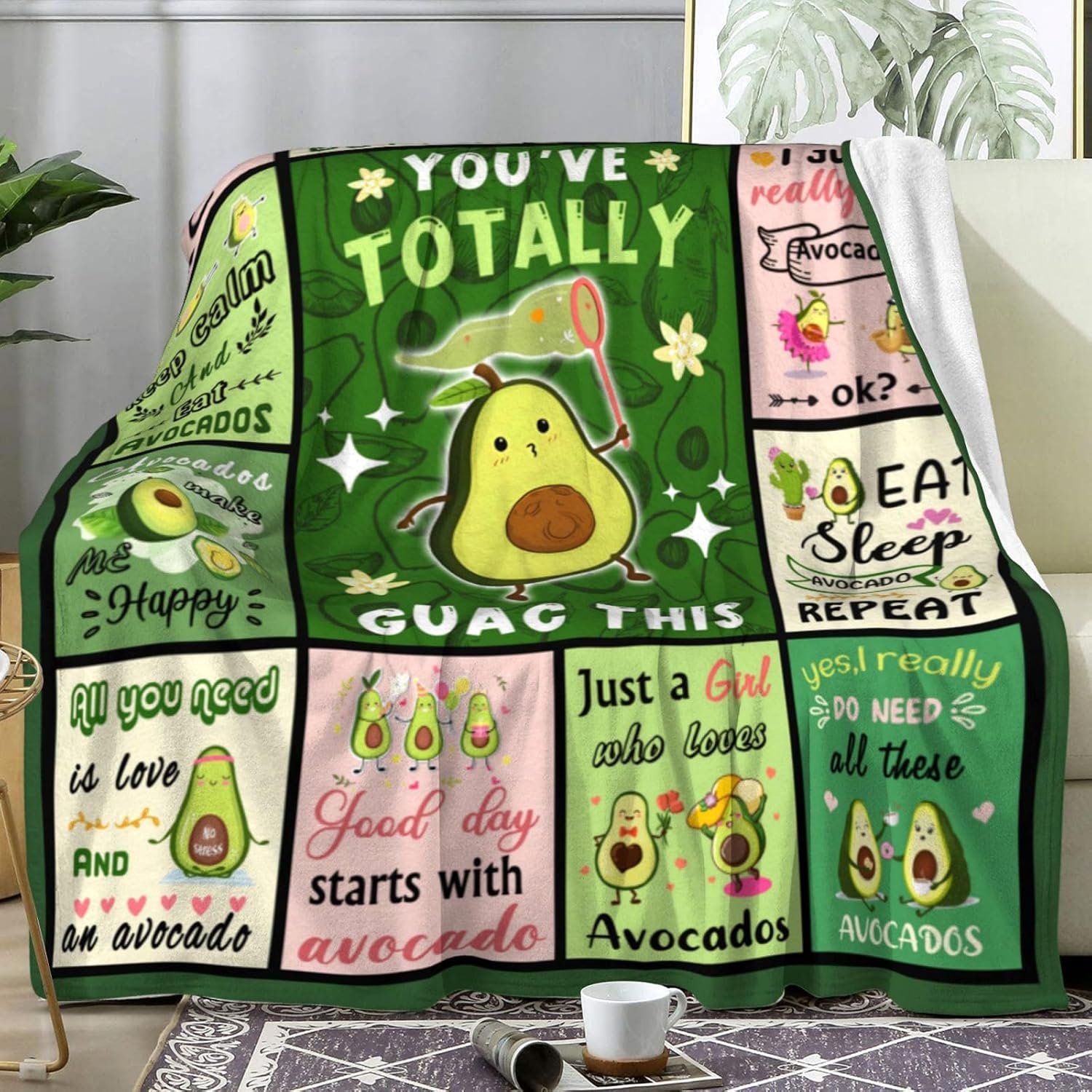 Avocado Blanket Cartoon Avocad - đánh giá và giá Christmas Throw Blanket