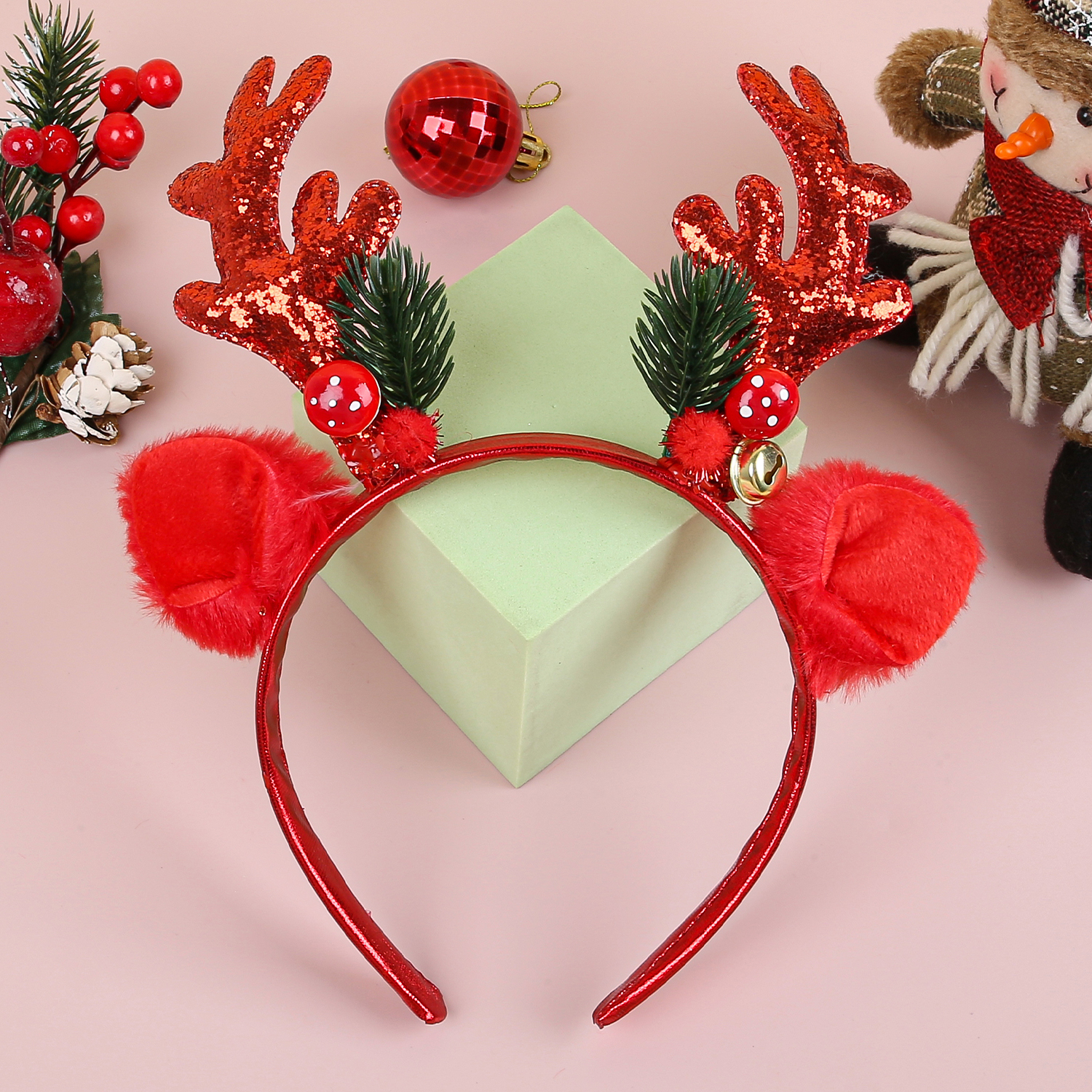 1/2pcs Christmas Glitter Deer  - đánh giá và giá Reindeer Antlers Headband