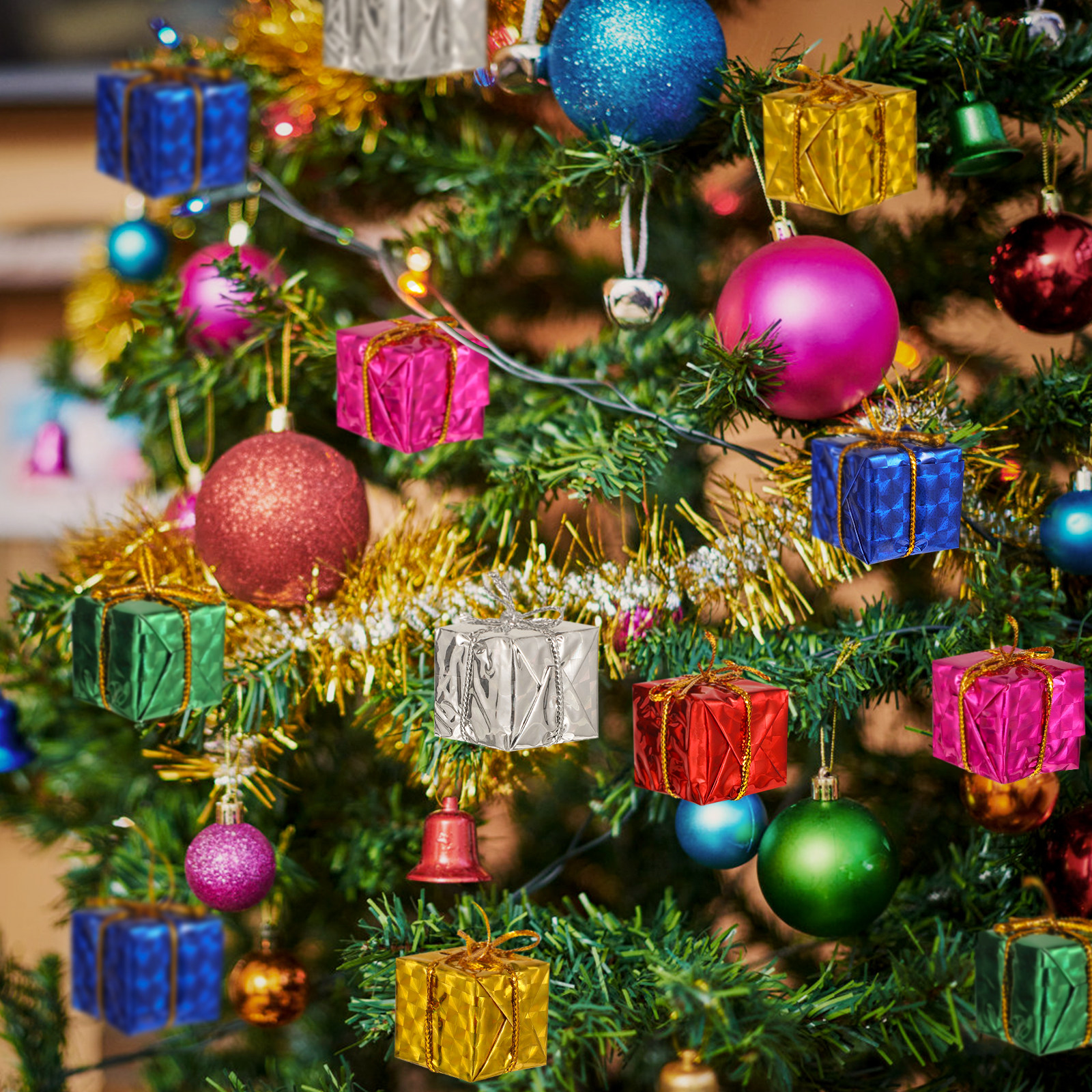 24Pcs Christmas Tree Hanging D - đánh giá và giá Gift Box Wrap Set