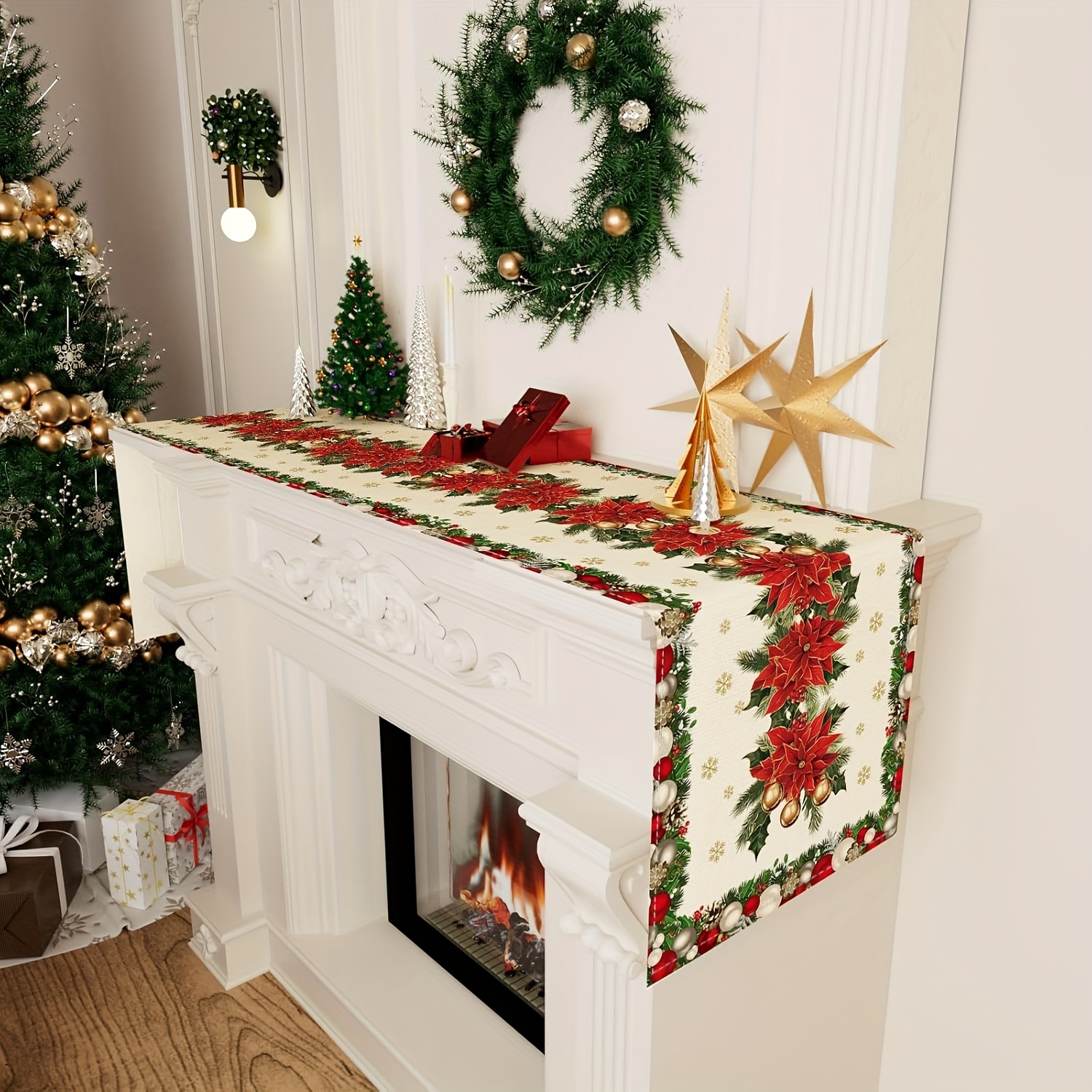 1pc Multi-Size Winter Floral T - đánh giá và giá Christmas Table Runner