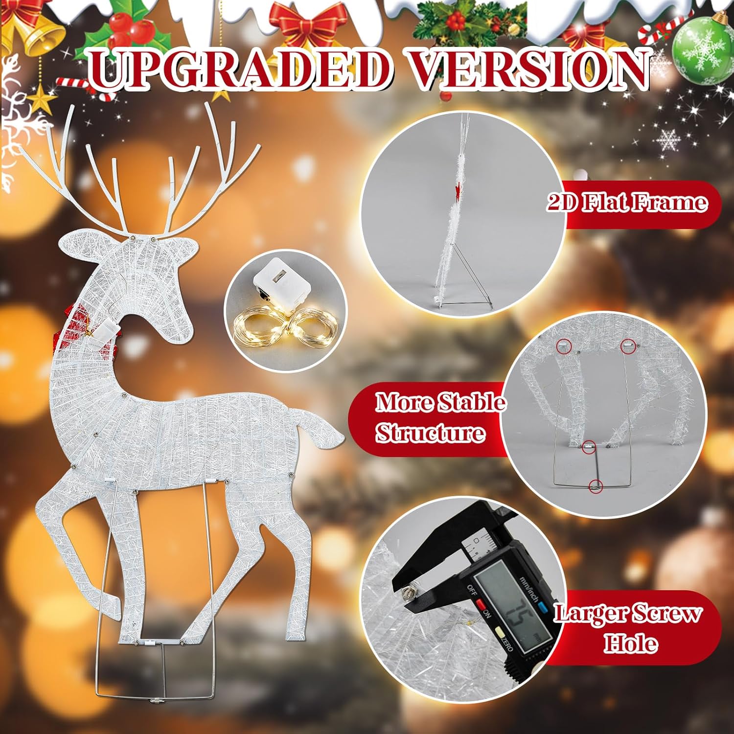 2D Lighted Reindeer Christmas  - đánh giá và giá Christmas Lights Outdoor