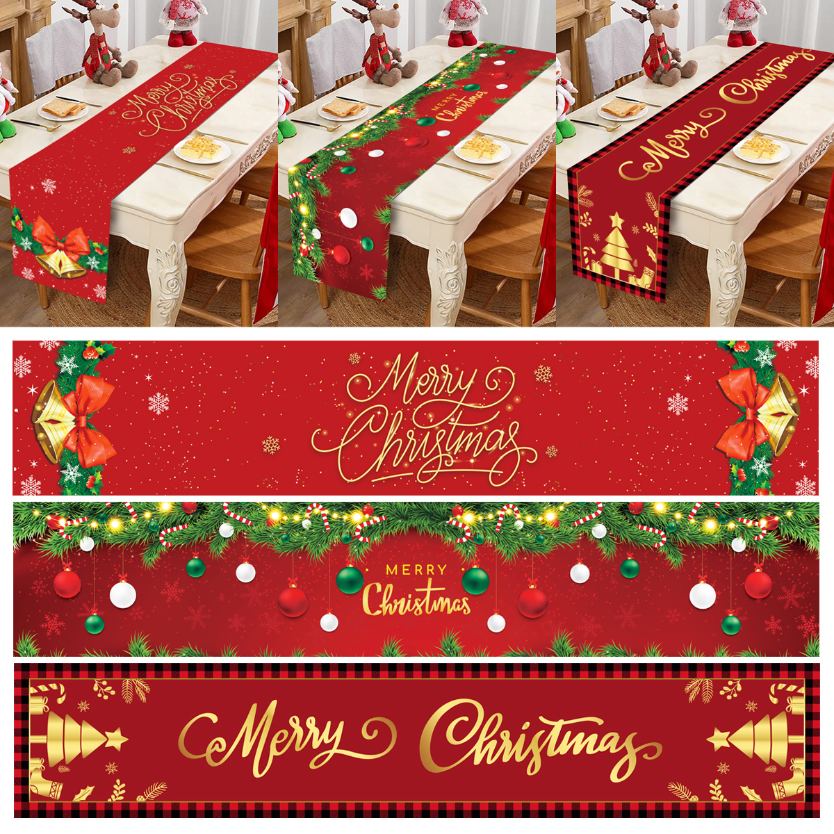 Christmas Table Runner Merry C - đánh giá và giá Christmas Table Runner