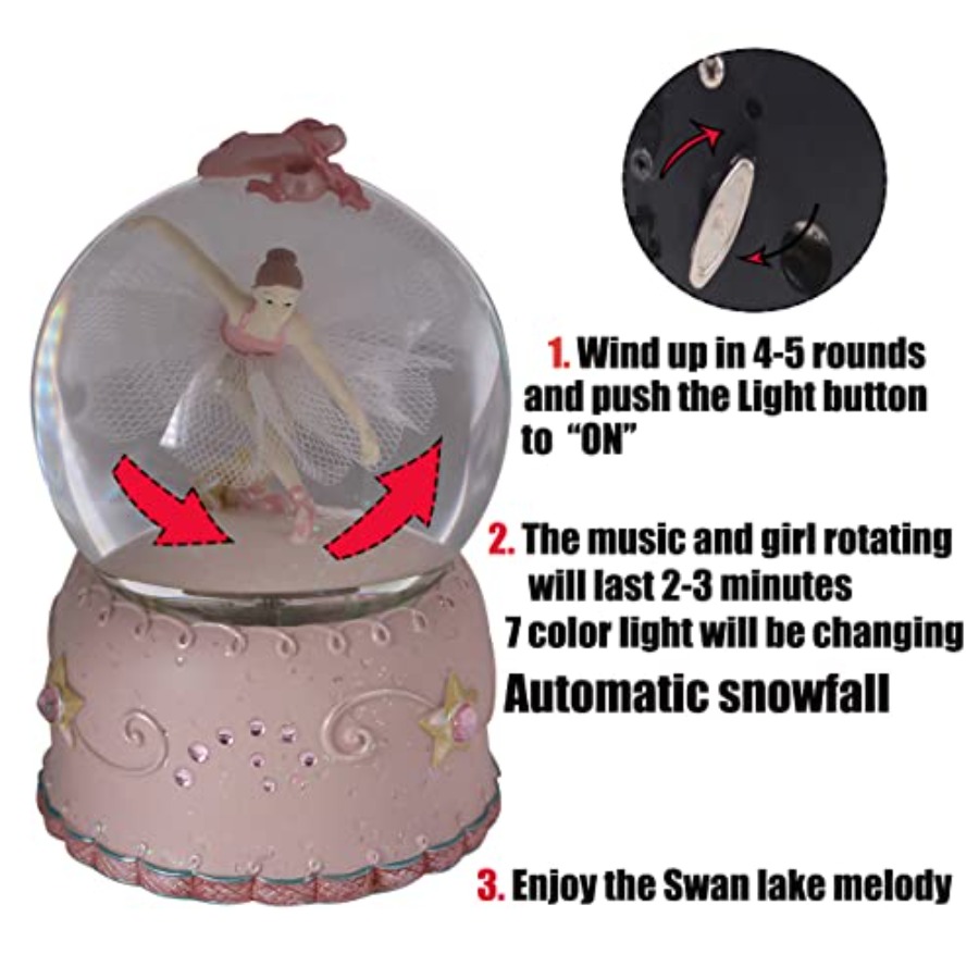 Ballerina Girl Swan Lake Rotat - đánh giá và giá Snow Globe Musical