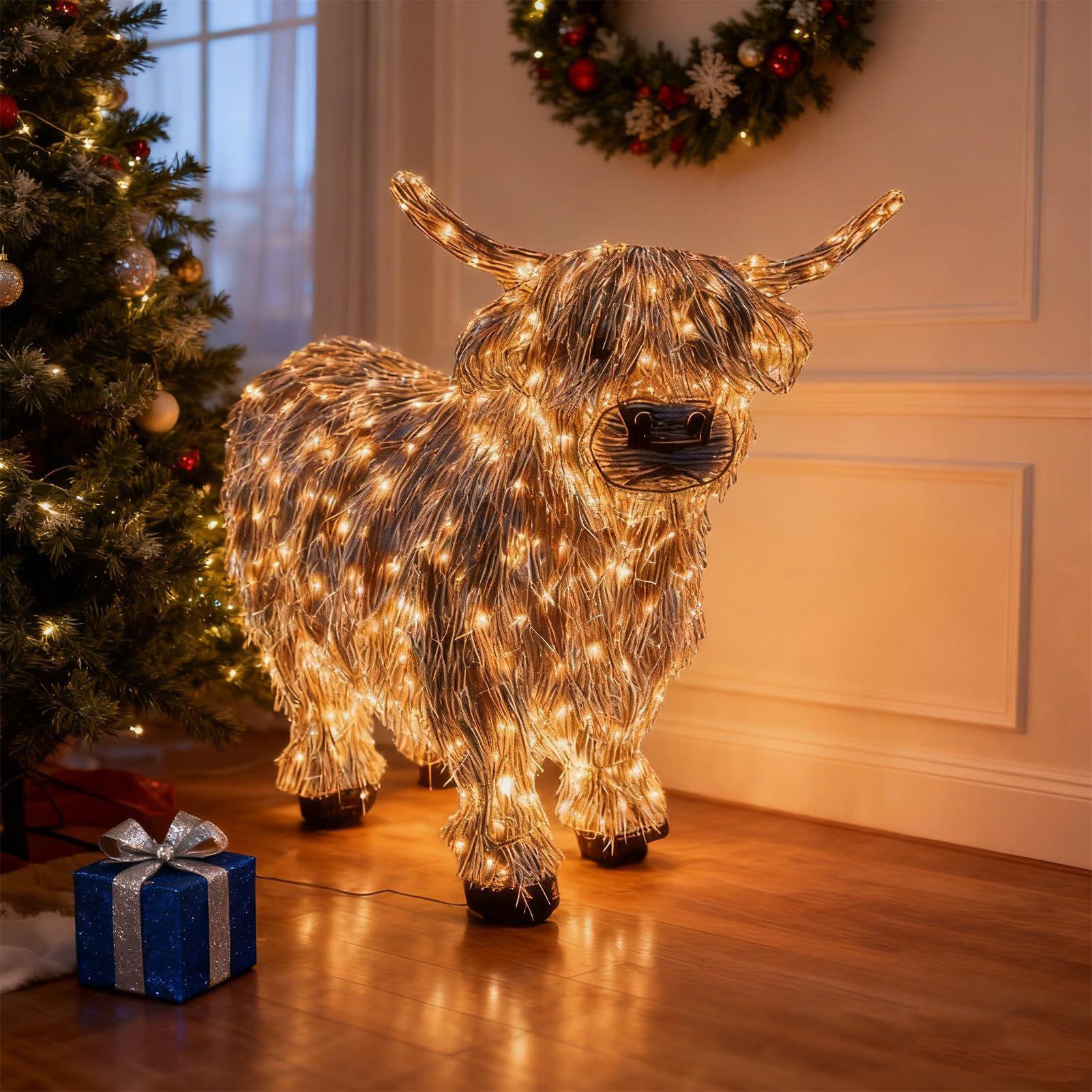 Cow Figurine Light Up 11 Inch  - đánh giá và giá Christmas Lights Outdoor