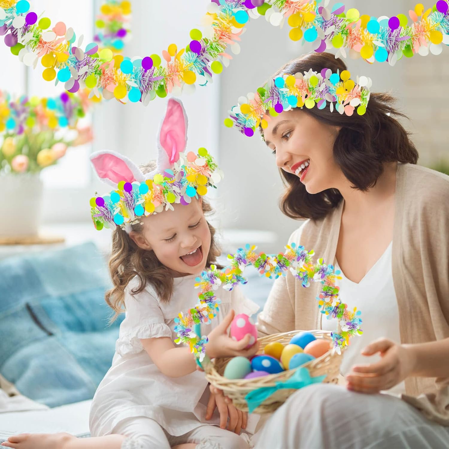 Easter Garland Decor 2PCS Glit - đánh giá và giá Tinsel Garland Decoration
