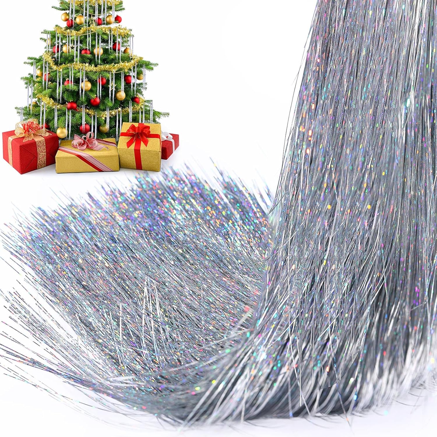 3000 Strands Icicles Iridescen - đánh giá và giá Tinsel Garland Decoration
