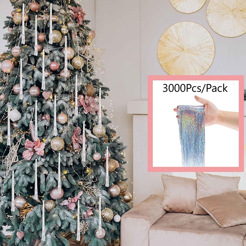 3000 Strands Icicles Iridescen - đánh giá và giá Tinsel Garland Decoration