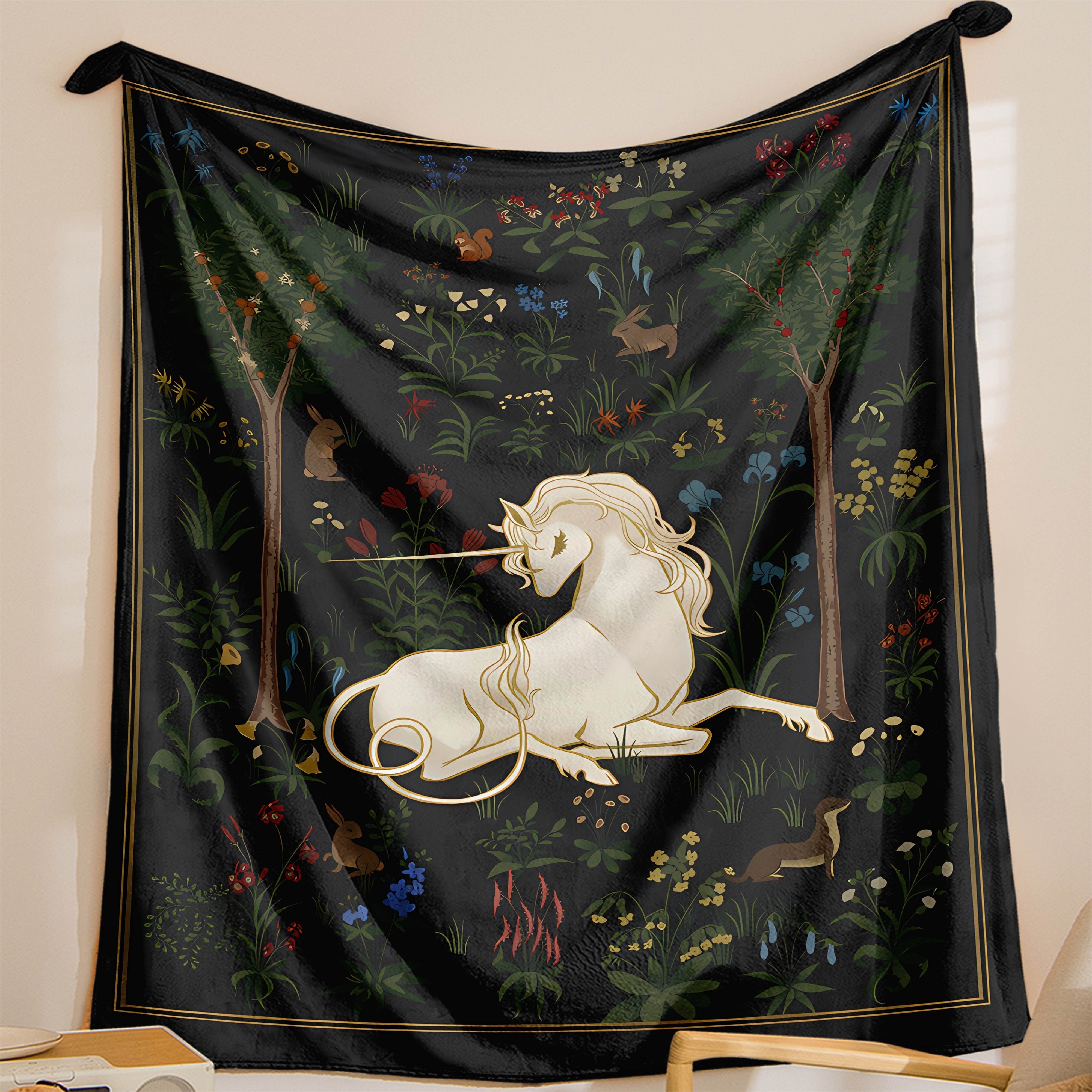 1pc Magical Unicorn Forest Thr - đánh giá và giá Christmas Throw Blanket