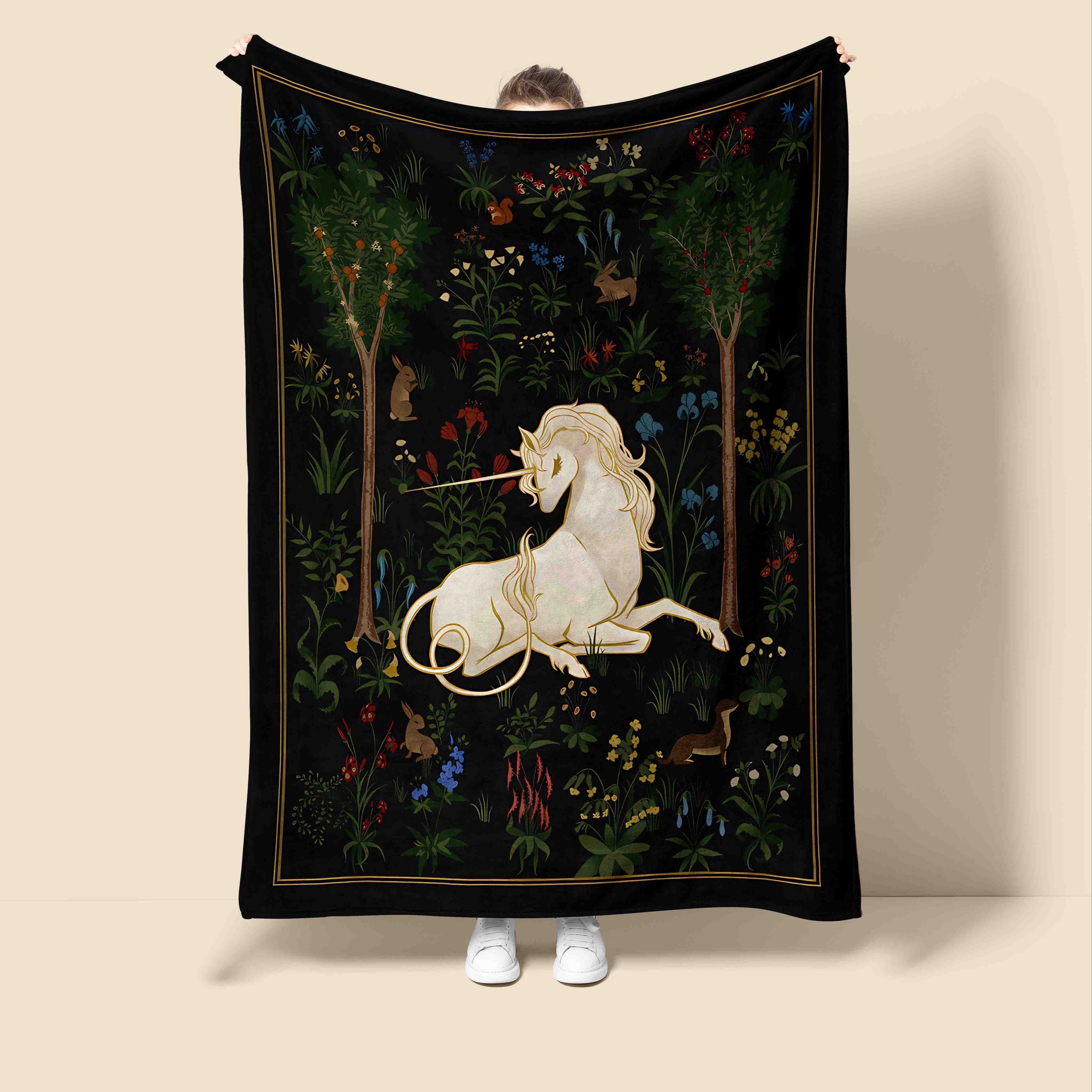 1pc Magical Unicorn Forest Thr - đánh giá và giá Christmas Throw Blanket