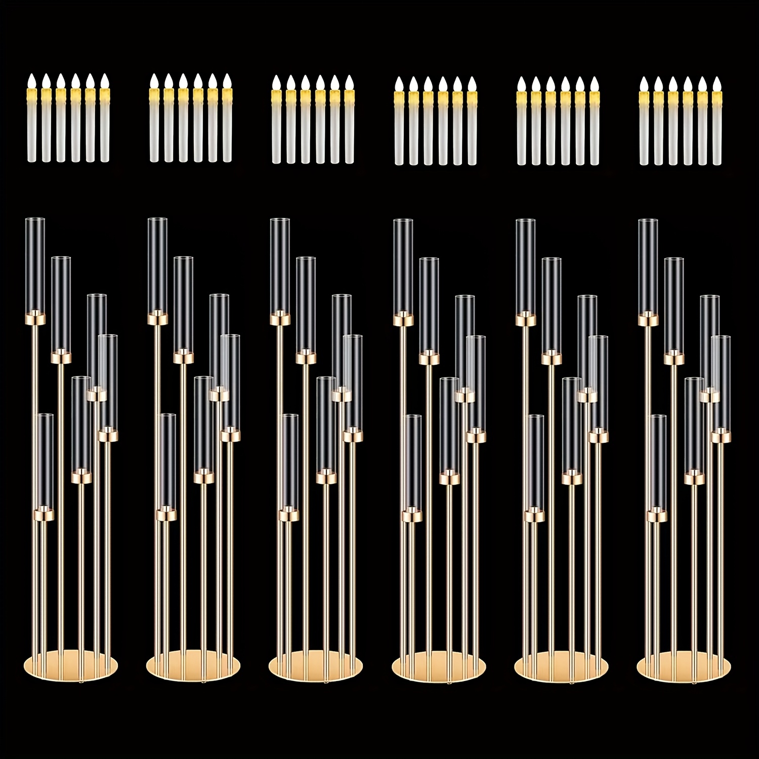 2 Sets Floor Candelabra 6 Arms - đánh giá và giá Holiday Candle Set