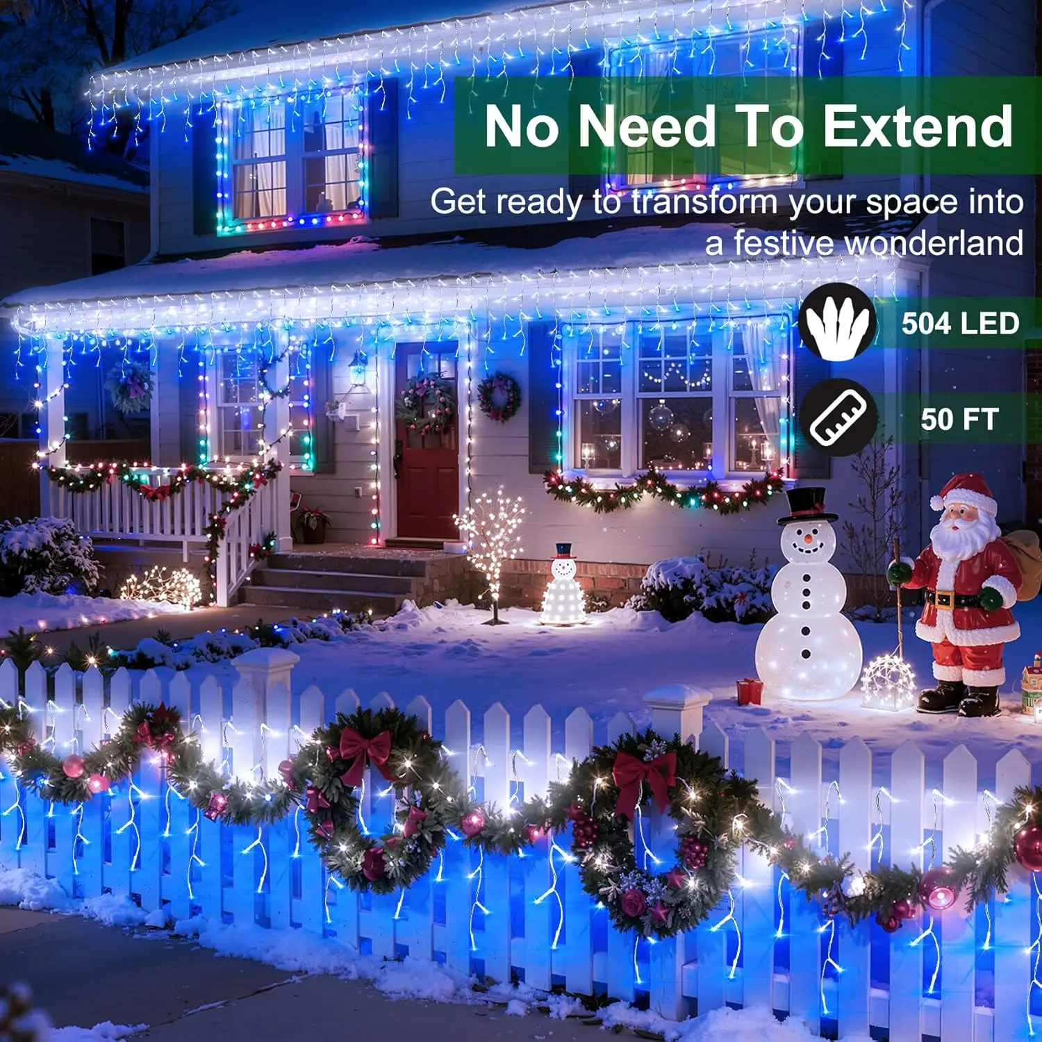 50ft 504 LED Icicle Lights, 12 - đánh giá và giá Led Fairy String Lights