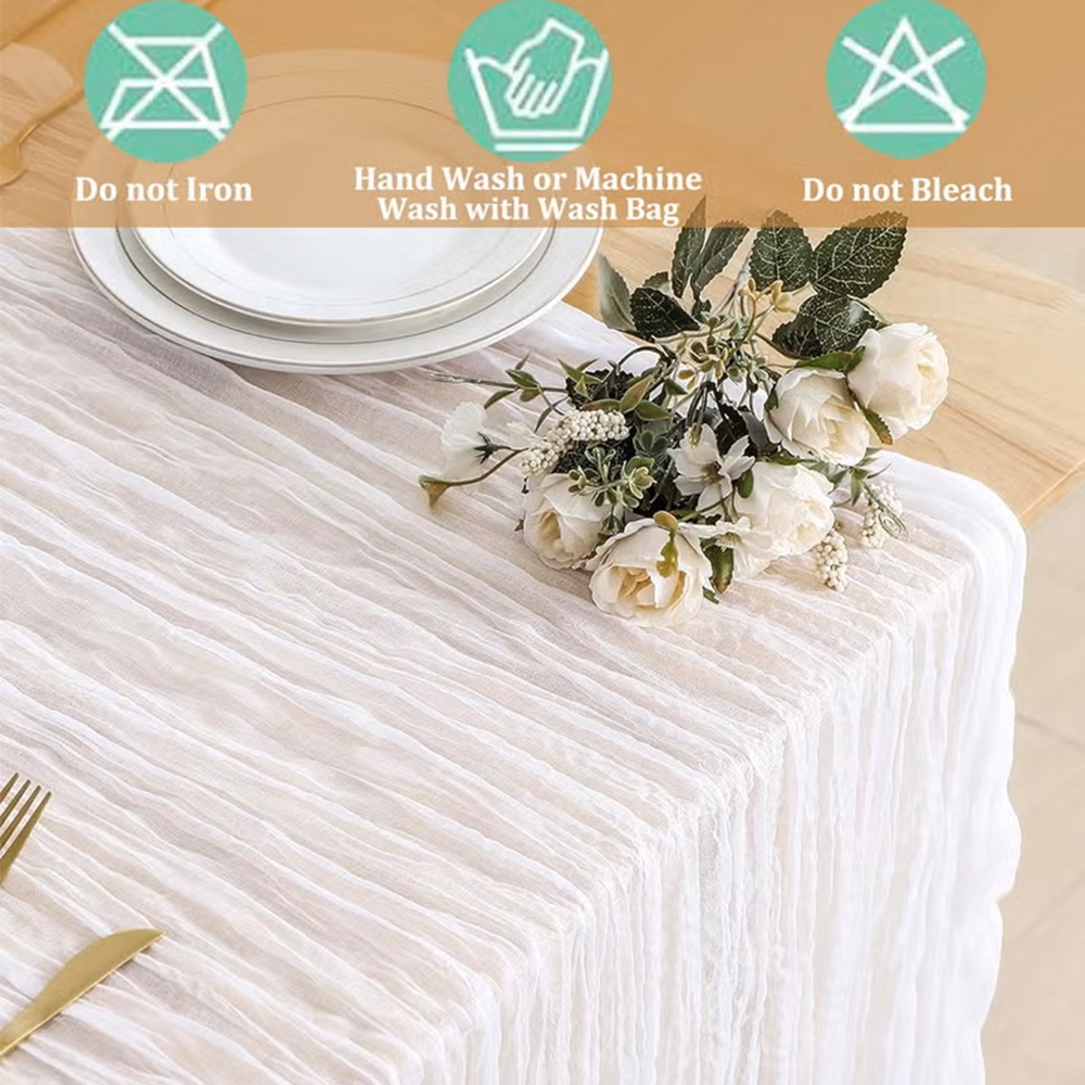 90x400CM Cheesecloth Table Run - đánh giá và giá Christmas Table Runner