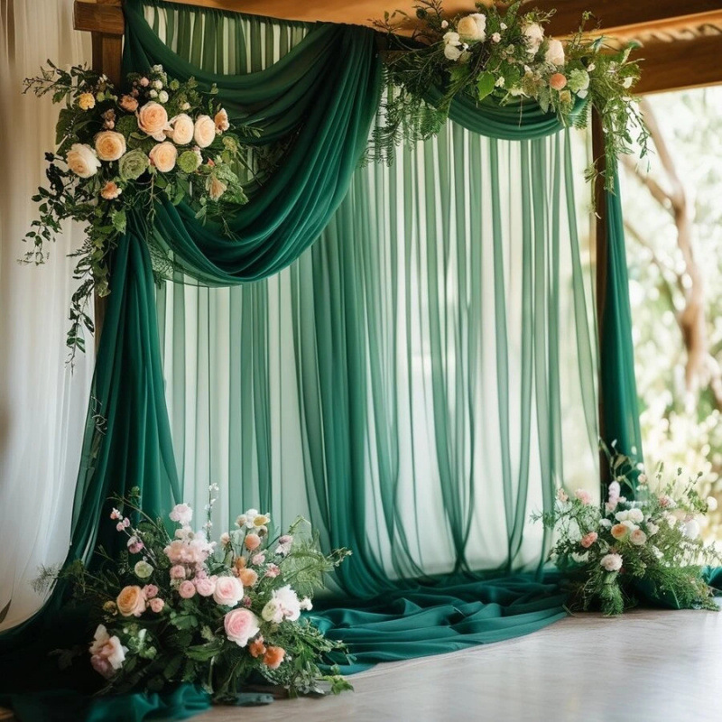 DIY Decor Dark Green Backdrop  - đánh giá và giá Christmas Table Runner