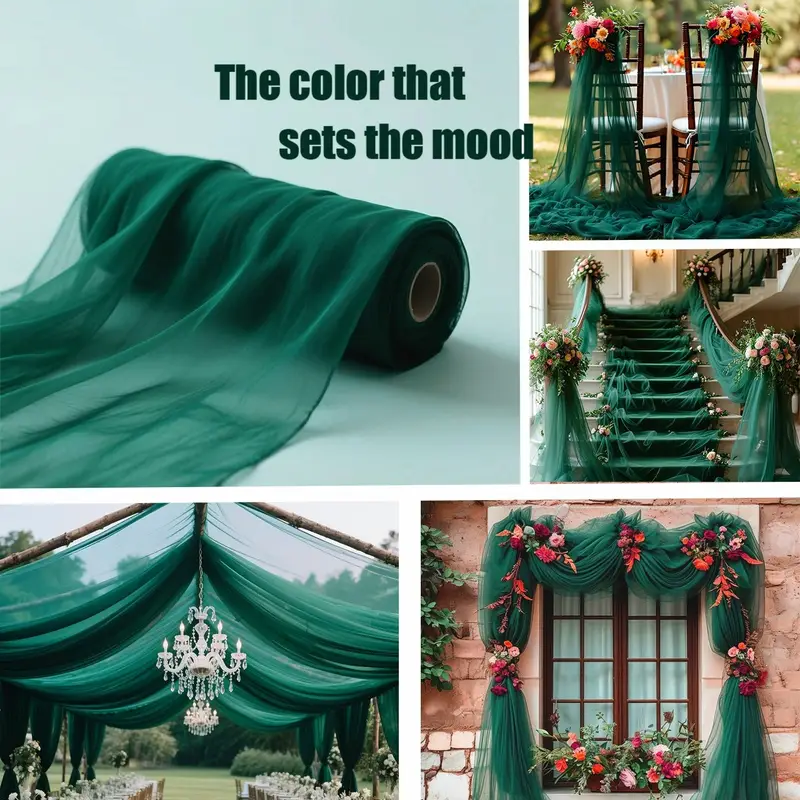 DIY Decor Dark Green Backdrop  - đánh giá và giá Christmas Table Runner