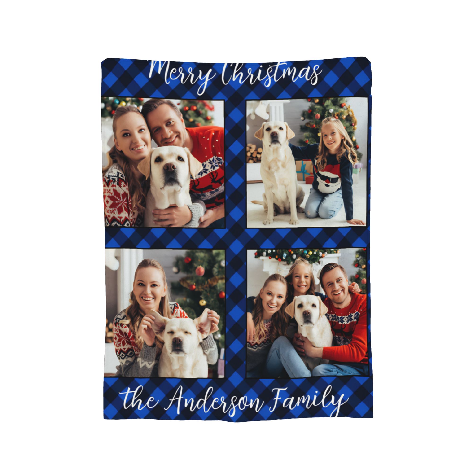 Family 4 Pictures Personalized - đánh giá và giá Christmas Throw Blanket