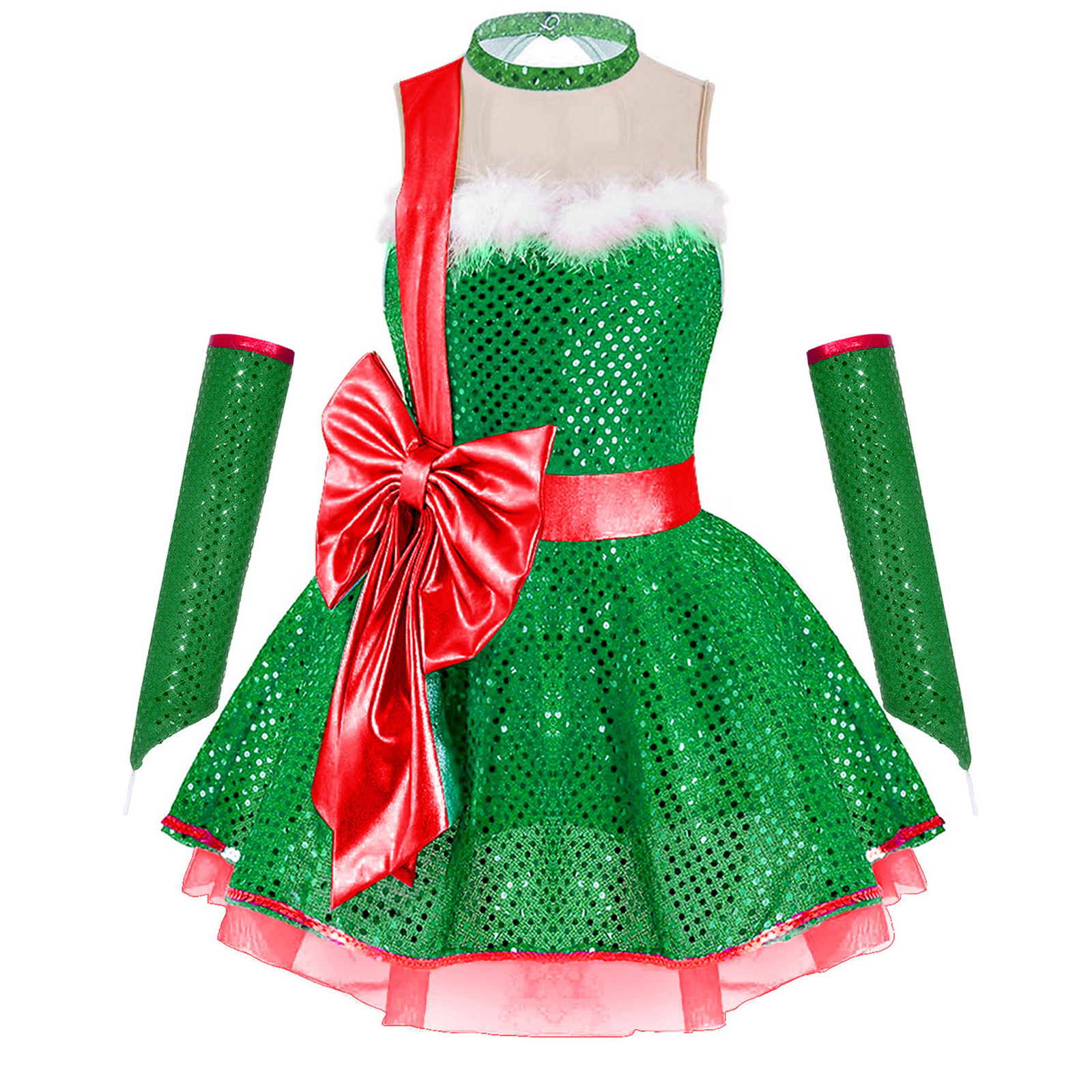 Teen Girls Christmas Sleeveles - đánh giá và giá Elf Costume Christmas