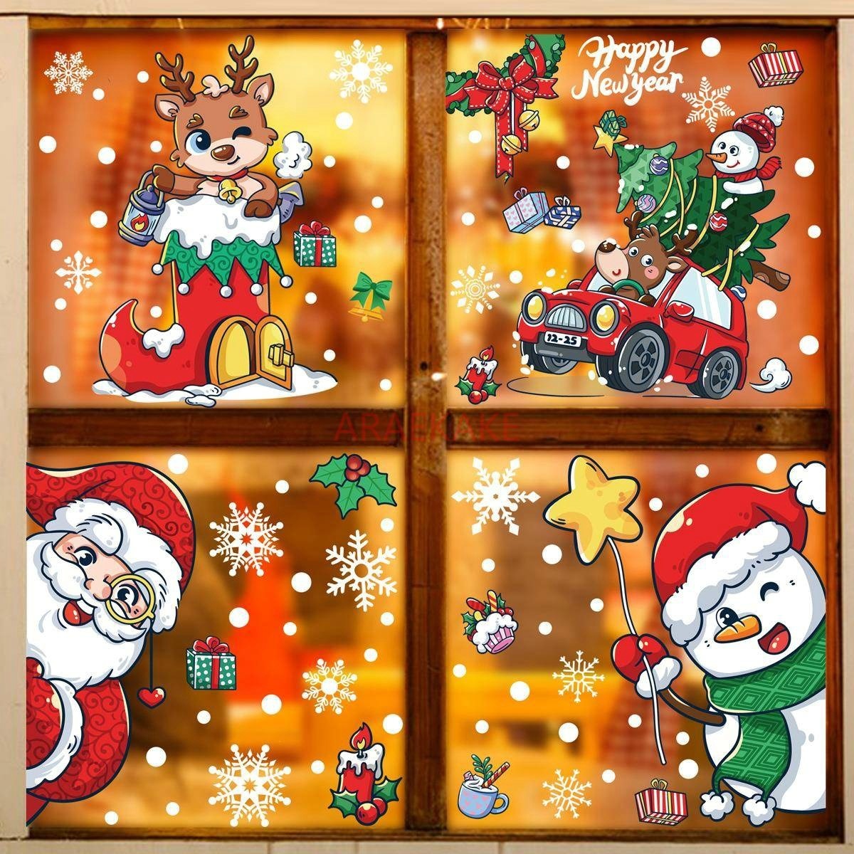 1set Snowman Static Window Sti - đánh giá và giá Snowflake Window Decal