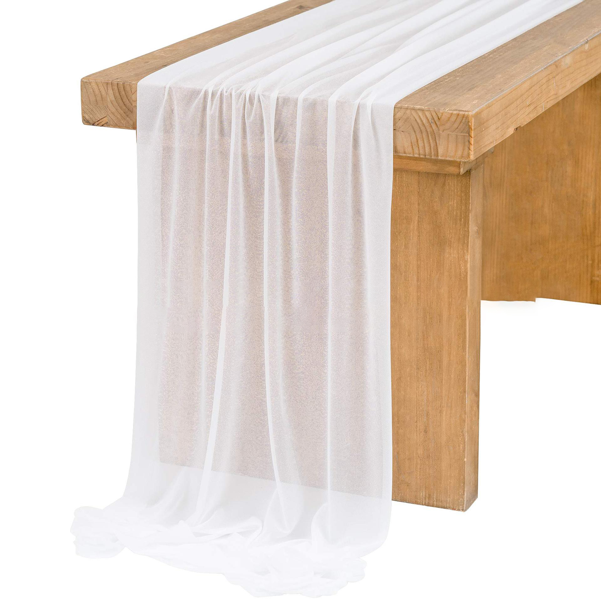 Chiffon White Table Runner Tab - đánh giá và giá Christmas Table Runner