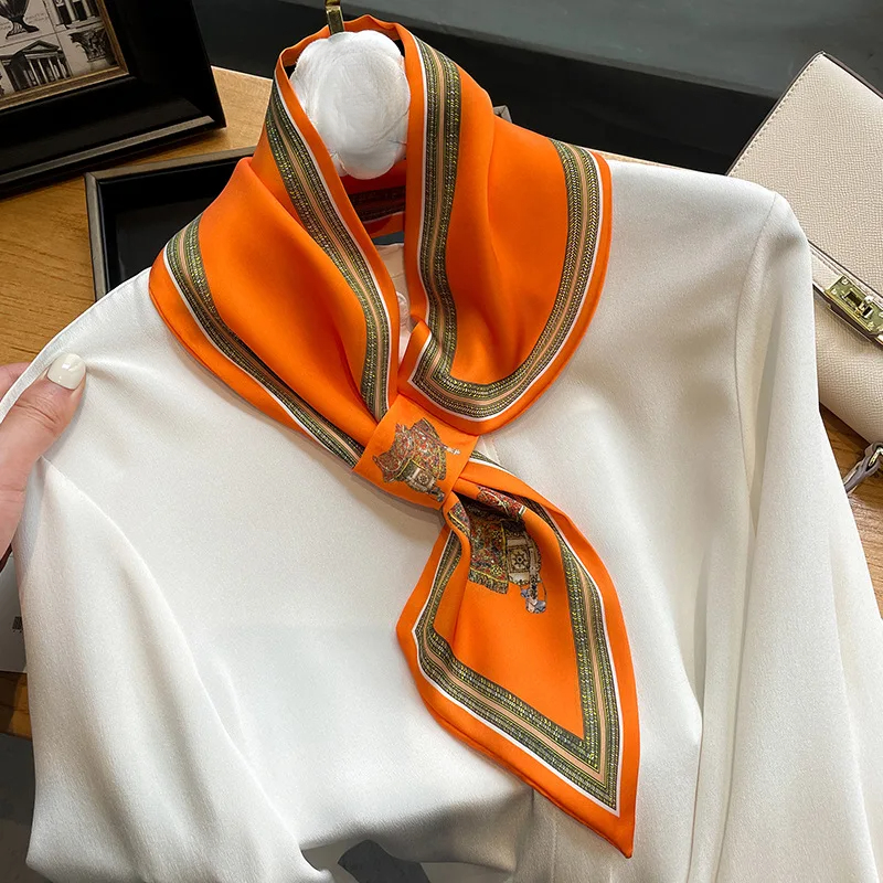 Retro Print Skinny Silk Scarfs - đánh giá và giá Ribbon Bow Gift