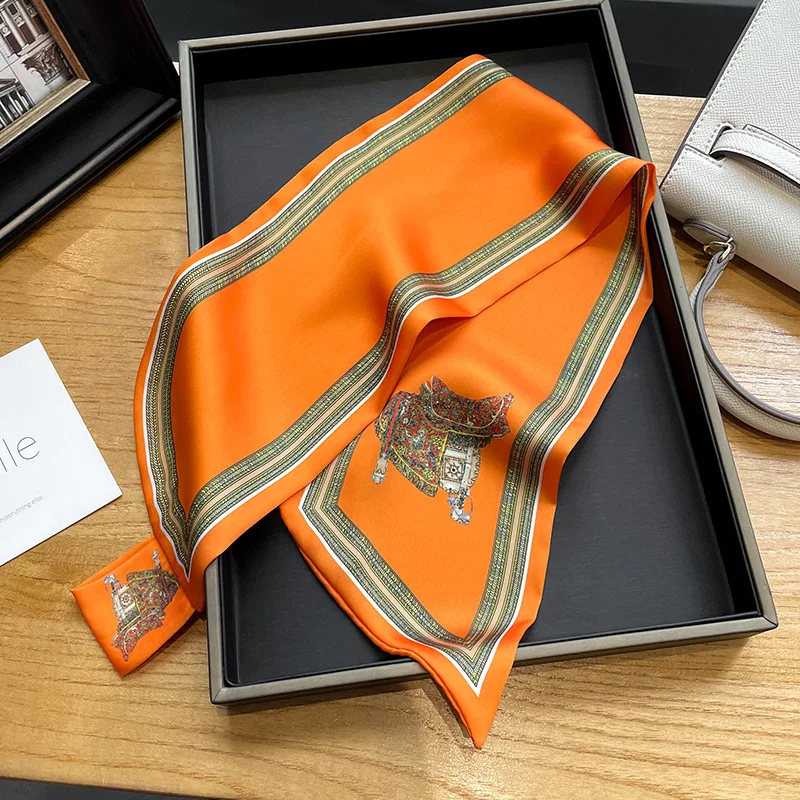 Retro Print Skinny Silk Scarfs - đánh giá và giá Ribbon Bow Gift