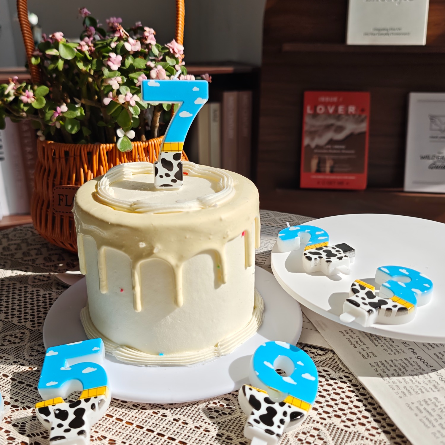1PC,Number 1-9Blue Sky and Whi - đánh giá và giá Holiday Candle Set