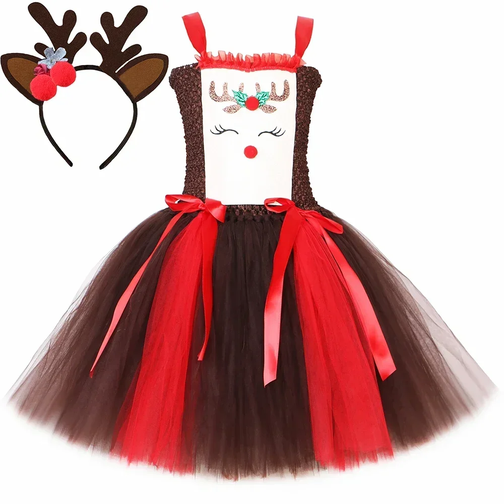 Christmas Party Tutu Dress Rud - đánh giá và giá Reindeer Antlers Headband