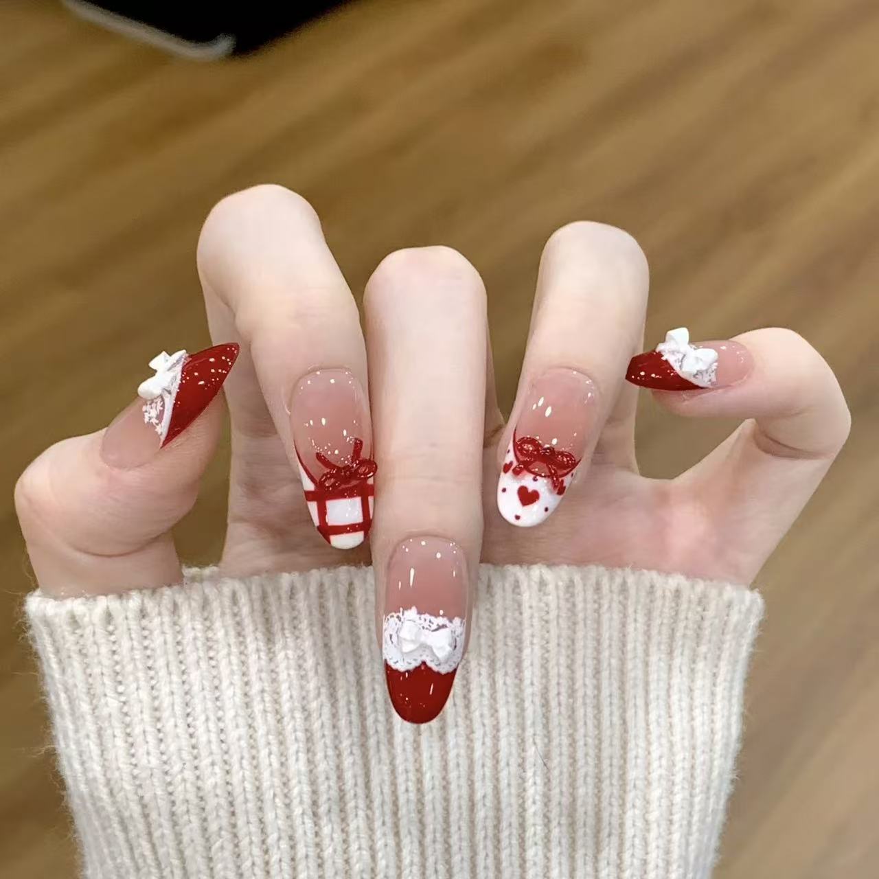 10pcs Handmade Press on Nails  - đánh giá và giá Christmas Throw Blanket