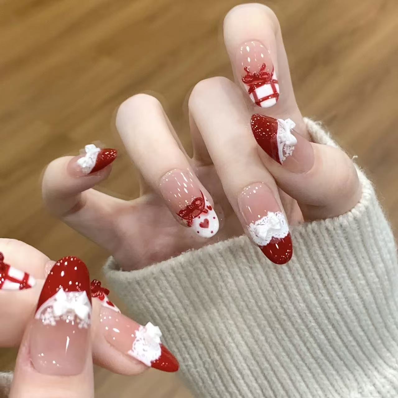 10pcs Handmade Press on Nails  - đánh giá và giá Christmas Throw Blanket