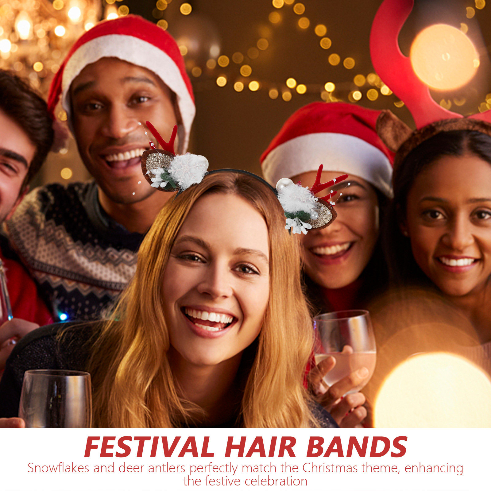 4Pcs Festive Reindeer Antlers  - đánh giá và giá Reindeer Antlers Headband