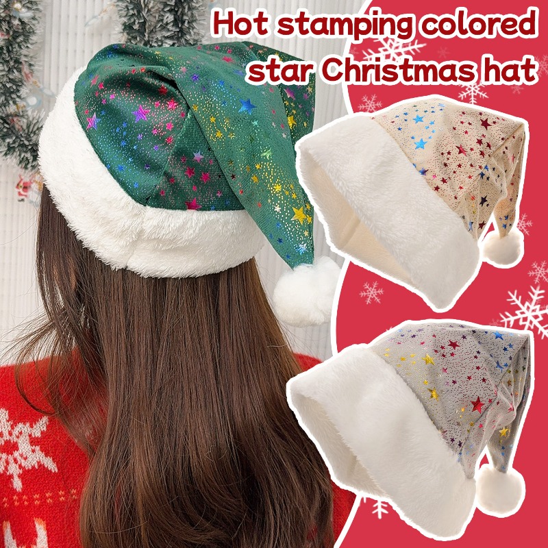 1-10Pcs Christmas Hat Warm Red - đánh giá và giá Santa Hat Plush