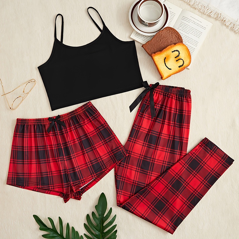 3Pcs Women's Pajama Set Camiso - đánh giá và giá Christmas Throw Blanket