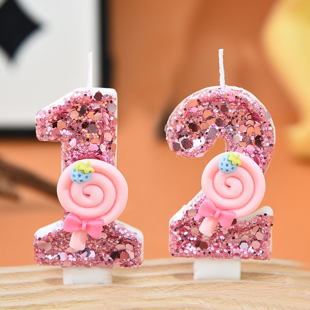 1pc Large 0-9 Numbers Pink Lol - đánh giá và giá Holiday Candle Set