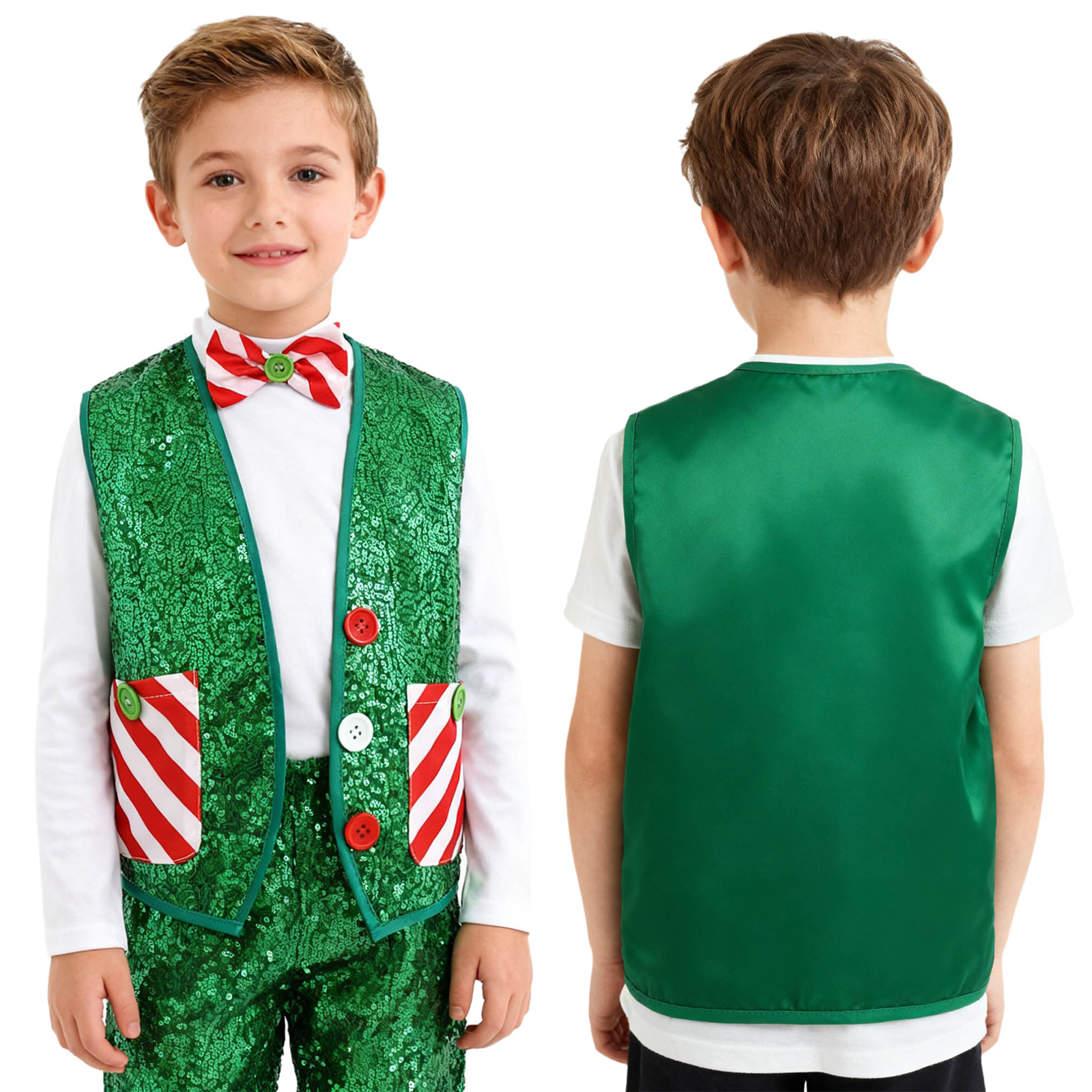 Boys Girls Christmas Shiny Seq - đánh giá và giá Elf Costume Christmas