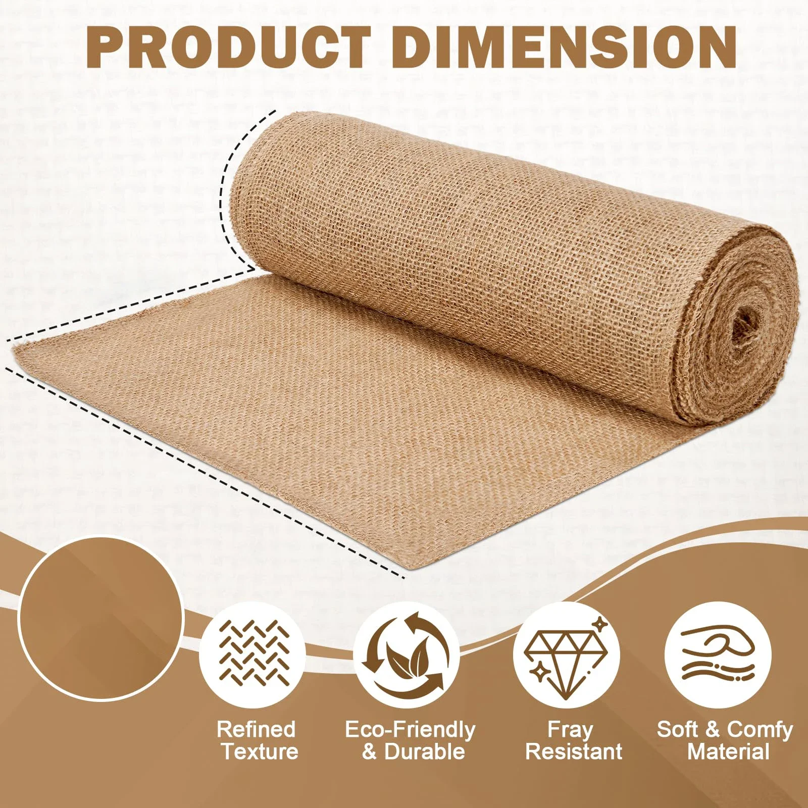 Natural Beige Burlap Roll 30cm - đánh giá và giá Christmas Table Runner