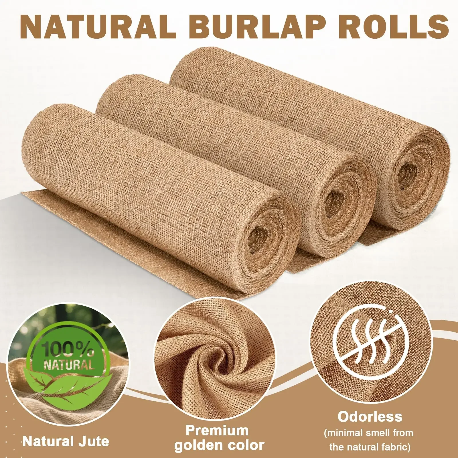 Natural Beige Burlap Roll 30cm - đánh giá và giá Christmas Table Runner
