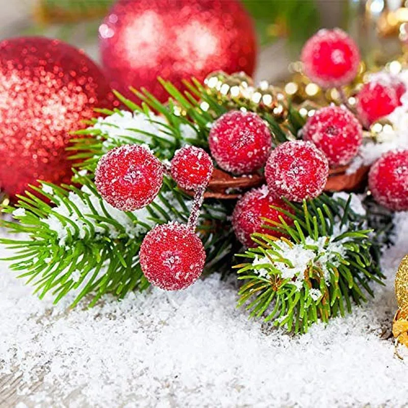 Artificial Frosted Holly Berri - đánh giá và giá Christmas Wreath Fake