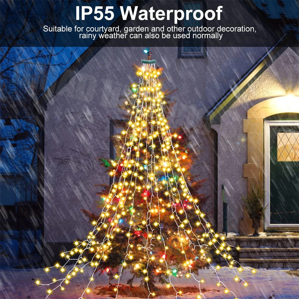 Christmas Tree Waterfall Light - đánh giá và giá Led Fairy String Lights