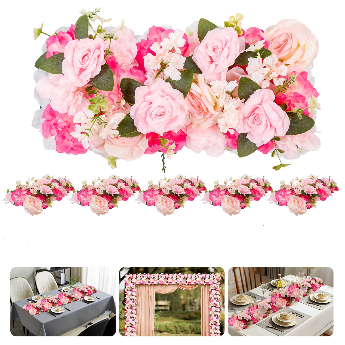 6 Pcs Artificial Flower Garlan - đánh giá và giá Christmas Table Runner