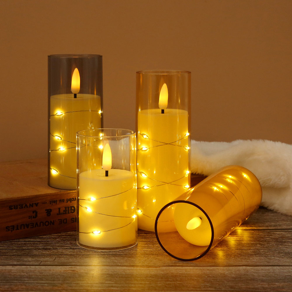 3pcs/set LED Copper Wire Flame - đánh giá và giá Holiday Candle Set